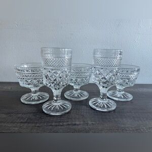 Vintage Elegant Clear Glass Goblet Set